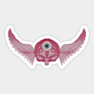 One Eye Brain Wings Sticker